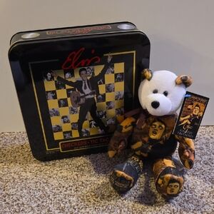 Elvis Presley Collector Set -  Checkers and Tic Tac Toe Game with Bear